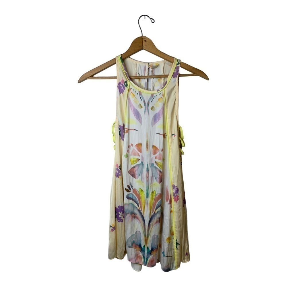 Free People Dream Free Printed Tunic XS Yellow Accents